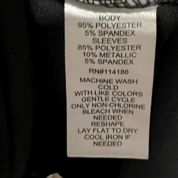 Black Top w/Silver Sequined Sleeves Sz P-M, by 89Th+ Madison - Picture 6 of 6